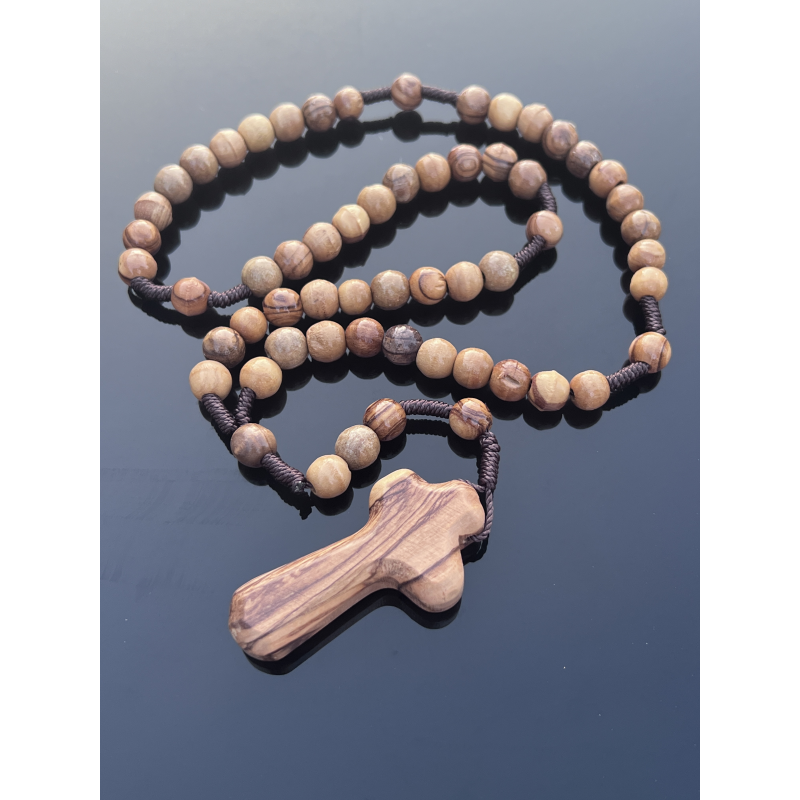 Różaniec z drewna oliwnego z Betlejem