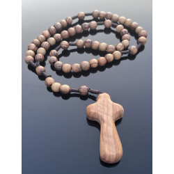 Różaniec z drewna oliwnego z Betlejem