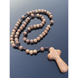 Różaniec modlitewny z drewna oliwnego – prezent religijny z Palestyny
