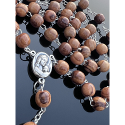 Różaniec modlitewny z drewna oliwnego – prezent religijny z Palestyny