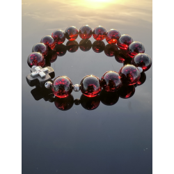 Męski różaniec z bursztynu...