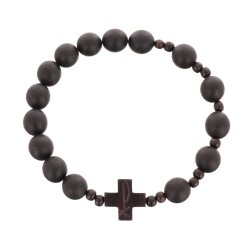 OraRosarium - Bransoletka różaniec królewski ne rękę bursztyn czarny mat heban tygrysi