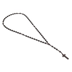 Piękny różaniec z bursztynu i  hebanu, różaniec katolicki, różaniec drewniany, naszyjnik