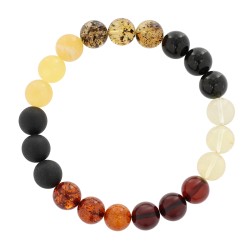 Piękny różaniec z bursztynu i  hebanu, różaniec katolicki, różaniec drewniany, naszyjnik