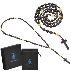 Piękny różaniec z bursztynu i  hebanu, różaniec katolicki, różaniec drewniany, naszyjnik